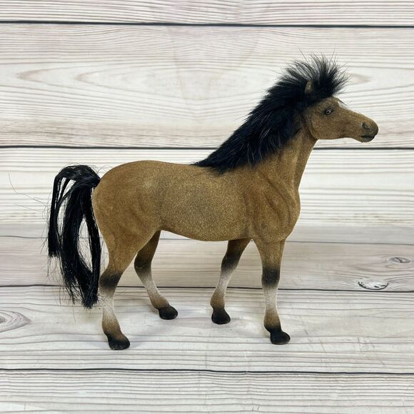 VTG Blue Grass Farms SET 4 HORSES Soft Mane Long Tail Toy Concepts Real Feel BGF - Picture 5 of 16